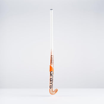 HBAS25Wooden Sticks DB2i Dynabow Wood Hybrid Indoor Hockey Stick White & Orange Back Angle