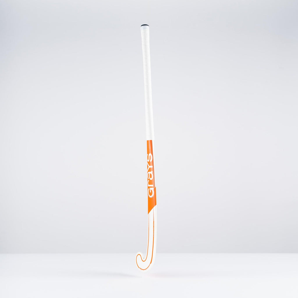 HBAS25Wooden Sticks DB2i Dynabow Wood Hybrid Indoor Hockey Stick White & Orange, Face Angle