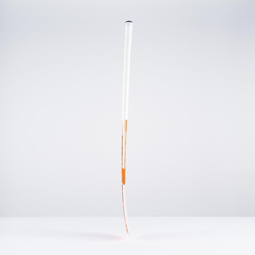 HBAS25Wooden Sticks DB2i Dynabow Wood Hybrid Indoor Hockey Stick White & Orange, Profile.jpg 