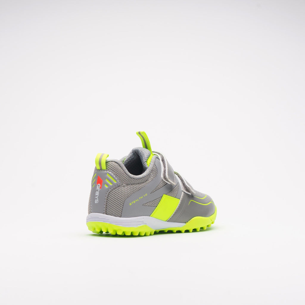 HSEF24Shoes Grey F Yellow Mini Hockey Shoe, Outstep Heel
